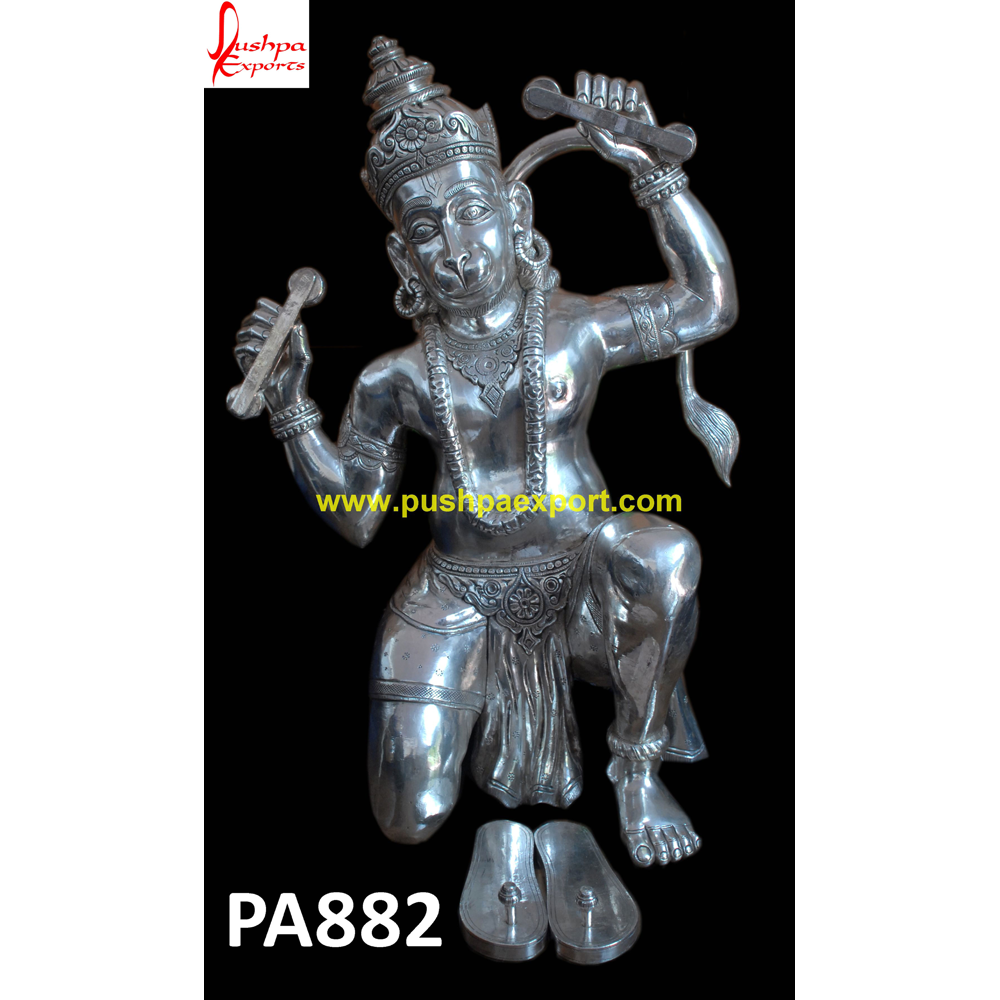 Silver Carved Hanuman Statues