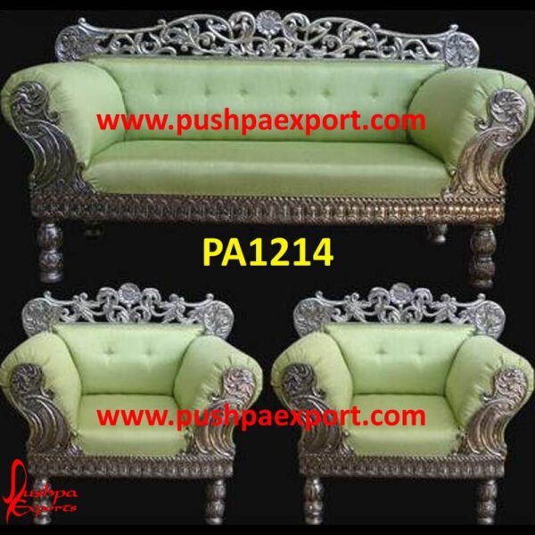 Silver Wood Sofa PA1214 silver velvet sofa, wooden carving sofa, teak wood carving sofa sets manufacturer, victorian carved wood sofa sets for sale, wooden carved sofa set in bangalore, silver and white couch, carved sofa.jpg