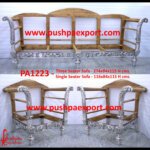 Silver Sheet Coated Wooden Carving Sofa