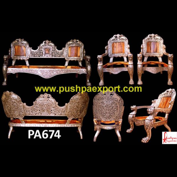 Wood Carving Silver Sofa Set PA674 black and silver velvet sofa, blue and silver couch, carved couch, carved settee, carved sofa set bangalore, carved teak wood sofa set, carving design sofa, carving sofa design, carving sofa set.jpg