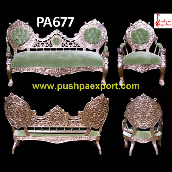 Silver Sheet Carved Sofa Set PA677 black and silver velvet sofa, blue and silver couch, carved couch, carved settee, carved sofa set bangalore, carved teak wood sofa set, carving design sofa, carving sofa design, carving sofa set.jpg