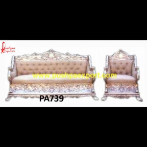 Carving Sofa Set in Silver