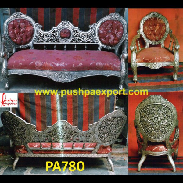 Silver Sofa And Chair PA780 silver couch pillows, silver leather couch, carved sofa set in delhi, carved teak wood sofa sets, carved three seater, carved wooden sofa sets in coimbatore, carving sofa set in mumbai, carving three.jpg