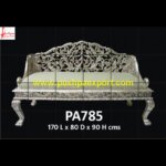 Jali Carving Silver Couch