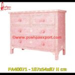 Bone Inlay Chest Of Drawer In Blush Pink