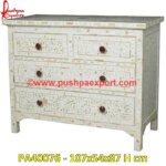 Floral Bone Inlay Chest Of Drawers