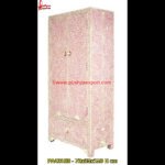 Floral Bone Inlay Cupboard In Pink