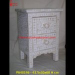 Bone Bedside Table with Inlay Work