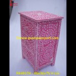 Pink Inlay Bedside Table