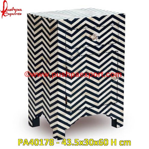 Black Chevron Bone Inlay Nightstand PA40178 bone inlay nightstand, inlay nightstand, bone inlay nightstand white, bone inlay side table uk, bone nightstands, floral inlay bedside table, grey bone inlay bedside table.jpg