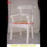Floral Bone Inlay Chair In White Color