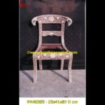 Rams Head Wood Bone Inlay Chair in Brown Color