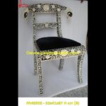 Rams Head Bone Inlay Chair In Black