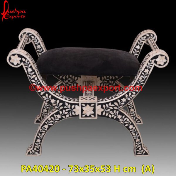 Floral Bone Inlay Roman Chair Stool PA40420 (A) Chair Bone, Herringbone Dining Chair, Indian Bone Inlay Furniture UK, Inlay Dining Chair, Inlay Stool, Is Bone Inlay Furniture Ethical, Lazy Bone Chair, Mother Of Pearl Inlay.jpg