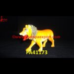Colored Bone Lion Statue