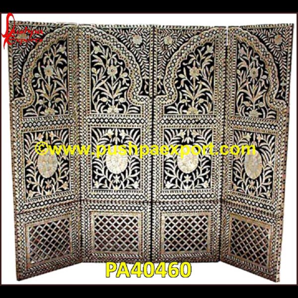 Bone Inlay Room Separator Partition Silver Furniture, White Metal ...