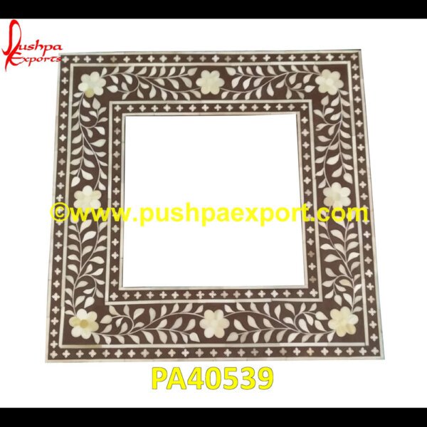 Bone Inlay Square Frame PA40539 Inlay Vanity Table, Large Bone Frame, Picture Frame Bone, Picture Frame With Inlay, Scalloped Bone Frame, Small Bone Frame, White Bone Picture Frame, Wood Inlay Frame, Wood Inlay Picture.jpg