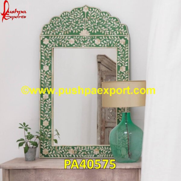 Green Bone Inlay Mirror Frame PA40575 Inlay Vanity Table, Large Bone Frame, Picture Frame Bone, Picture Frame With Inlay, Scalloped Bone Frame, Small Bone Frame, White Bone Picture Frame, Wood Inlay Frame, Wood Inlay Picture.jpg