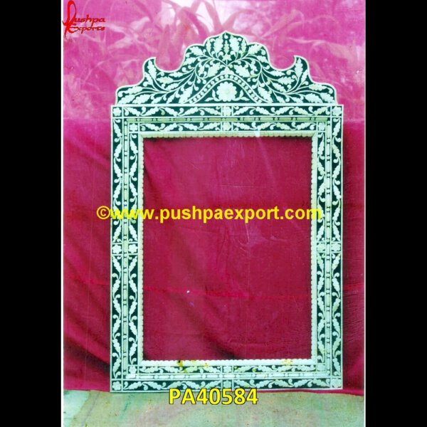 Bone Inlay Mirror Frame With Leaf Carving PA40584 Bone Frame, Bone Inlay Picture Frame, Bone Picture Frame, Herringbone Vanity, Inlay Picture Frame, Bone Bathroom Vanity, Bone Frame Mirror, Bone Frame Size, Bone Framework, Bone Inlay.jpg