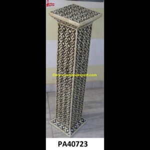 Bone Inlay Pedestal Table
