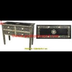 Bone Inlay Console Table With 4 Drawers