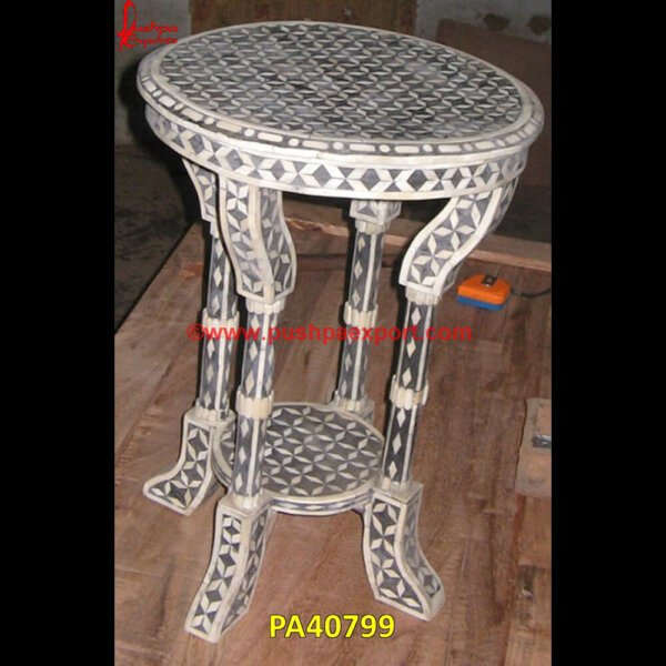 Bone Inlay Round Side Table PA40799 Backbone Console, Wooden Bone Inlay Table, White Bone Inlay Side Table, White Bone Inlay Nightstand, White Bone Inlay Coffee Table, White Bone Inlay Bedside Table, Waterfall Inlay Coffee.jpg