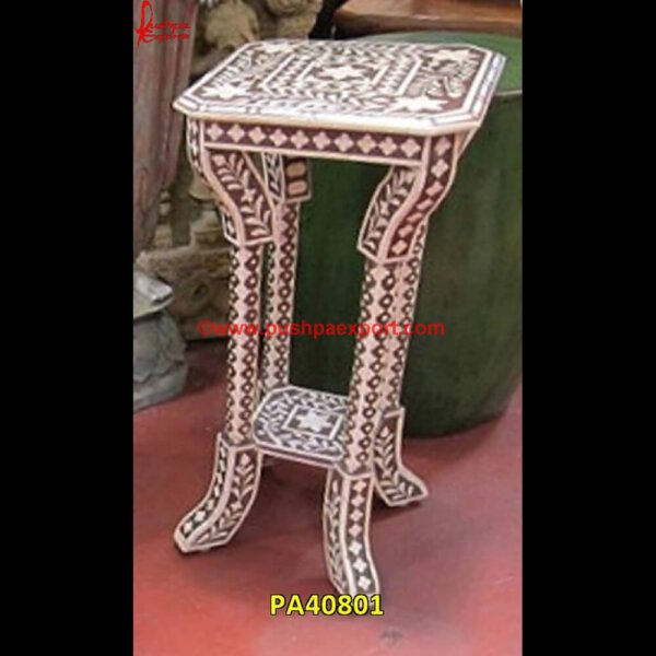 Brown Bone Inlay Side Table PA40801 White Bone Inlay Side Table, White Bone Inlay Nightstand, White Bone Inlay Coffee Table, White Bone Inlay Bedside Table, Waterfall Inlay Coffee Table, Striped Bone Inlay Coffee Table.jpg