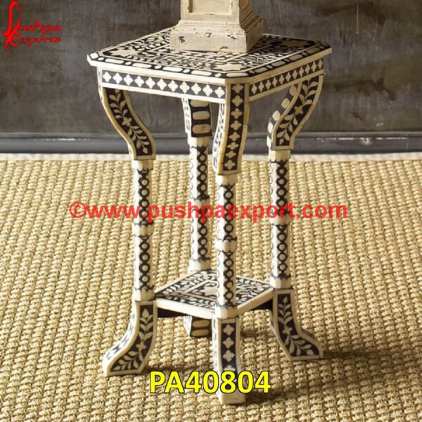 Wooden Bone Inlay Bedside Table PA40804 White Bone Inlay Bedside Table, Waterfall Inlay Coffee Table, Striped Bone Inlay Coffee Table, Side Table Bone Inlay, Round Bone Inlay Table, Round Bone Inlay Side Table, Round Bone.jpg