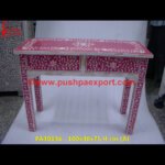 Bone Inlay Pink Writing Desk