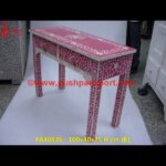 Bone Inlay Pink Writing Desk