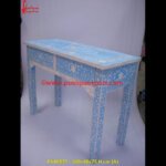 Bone Inlay Blue Writing Desk