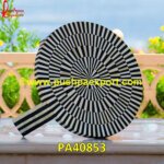 Bone Inlay Round Coffee Table Stripes Pattern