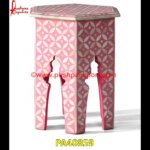 Pink Bone Inlay End Table