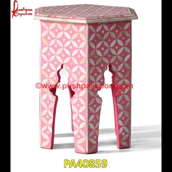 Pink Bone Inlay End Table PA40859 Bone Inlay Bedside Table UK, Bone Inlay Bedside Table Australia, Bone Inlay Bedside Table, Bone Inlay Bedside Cabinet, Bone Inlay Accent Table, Bone End Table, Bone Dining Table.jpg