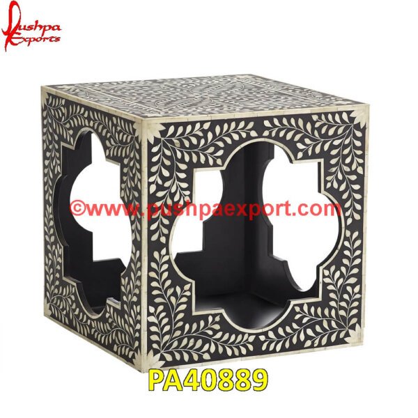 Black Bone Inlay Cubic Table PA40889 Waterfall Inlay Console Table, Inlay Table Top, Inlay Table, Inlay Side Table, Inlay Nightstand, Inlay Marble Table, Inlay End Table, Inlay Dining Table, Moroccan Bone Inlay Table.jpg