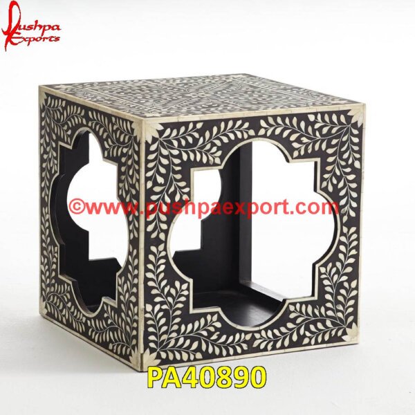 Black Bone Inlay Cubic Side Table PA40890 Inlay Table Top, Inlay Table, Inlay Side Table, Inlay Nightstand, Inlay Marble Table, Inlay End Table, Inlay Dining Table, Inlay Console Table, Moroccan Bone Inlay Console Table.jpg