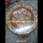 Bone Inlay End Table Round Shaped