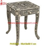 Bone Inlay Black Bed Side Table