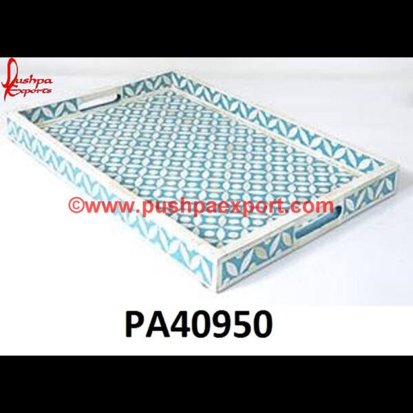 Herringbone Tray PA40950 Herringbone Tray, Inlaid Bone Tray, Large Bone Tray, Marble Inlay Tray, Round Bone Inlay Tray, Round Bone Tray, Tray Inlay, White Bone Inlay Tray, White Bone Tray, Bone Inlay tray Blue.jpg