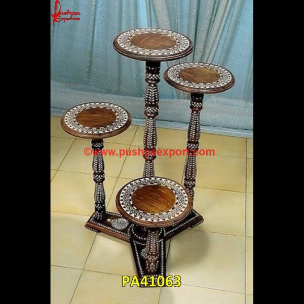 Nested Bone Inlay Tables Set PA41063 Striped Bone Inlay Coffee Table, Side Table Bone Inlay, Round Bone Inlay Table, Round Bone Inlay Side Table, Round Bone Inlay Coffee Table, Mosaic Bone Coffee Table, Moroccan Inlay Table.jpg