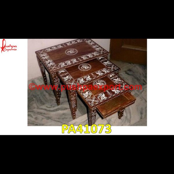 Nested Tables Bone Inlaid PA41073 Low Bone Coffee Table, Inlaid Bone Table, Inlaid Bone Side Table, Inlaid Bone Coffee Table, Herringbone Inlay Dining Table, Handmade Bone Inlay Console Table, Grey Bone Inlay Side Table.jpg