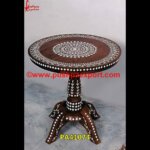 Bone Inlay Table in Round Shape