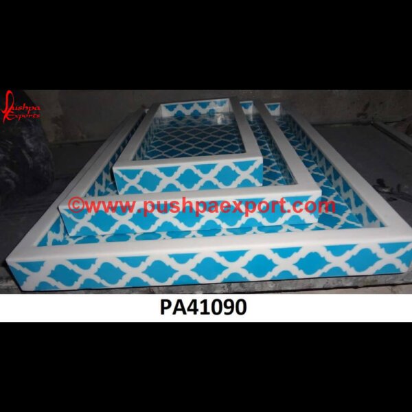 Blue Bone Inlay Tray Set PA41090 Round Bone Inlay Tray, Round Bone Tray, Tray Inlay, White Bone Inlay Tray, White Bone Tray, Black And White Bone Tray, Black Bone Inlay Tray, Blue And White Bone Tray, Bone Inlay Tray.jpg