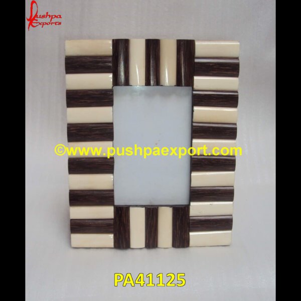 Brown Bone Picture Frame PA41125 Picture Frame Bone, Picture Frame With Inlay, Scalloped Bone Frame, Small Bone Frame, White Bone Picture Frame, Wood Inlay Frame, Wood Inlay Picture Frame, Bone Frame, Bone Inlay Picture.jpg