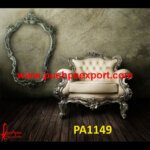 Silver Carving Wooden Sofa Chair