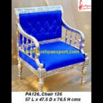 Blue And Silver Metal Chair