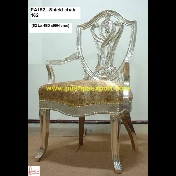 Shield Silver Chair PA162 - Silver Grey Velvet Dining Chairs, Silver King Chair, Silver Leather Dining Chair, Silver Metal Dining Room Chairs, Silver Sofa Chair, Silver Upholstered Chair, Silver Velvet Dining.jpg