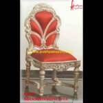 Red And Silver Vanity Chair