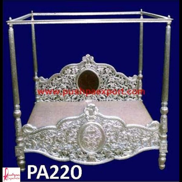 King Silver Canopy Bed PA220 black and silver bedroom set, silver king bed frame, black and silver dresser, silver queen bedroom set, silver king size bed, silver king bedroom set, silver bedroom bench, silver.jpg
