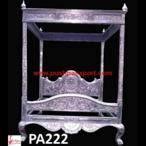 Queen Silver Canopy Bed